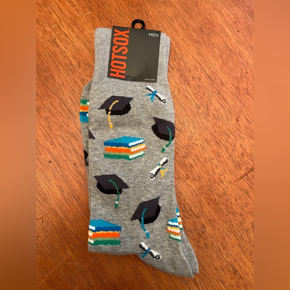 Mens Hot Sox graduation print socks NWT - Picture 1 of 3